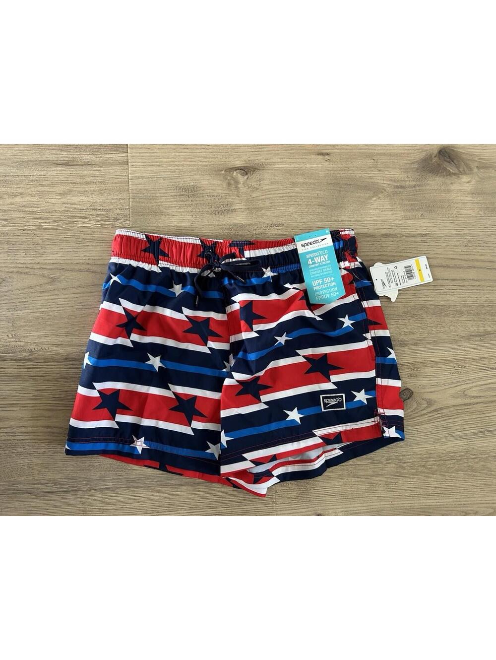 Men's Speedo Stars & Stripes Swim Shorts Trunks Size Medium UPF 50+